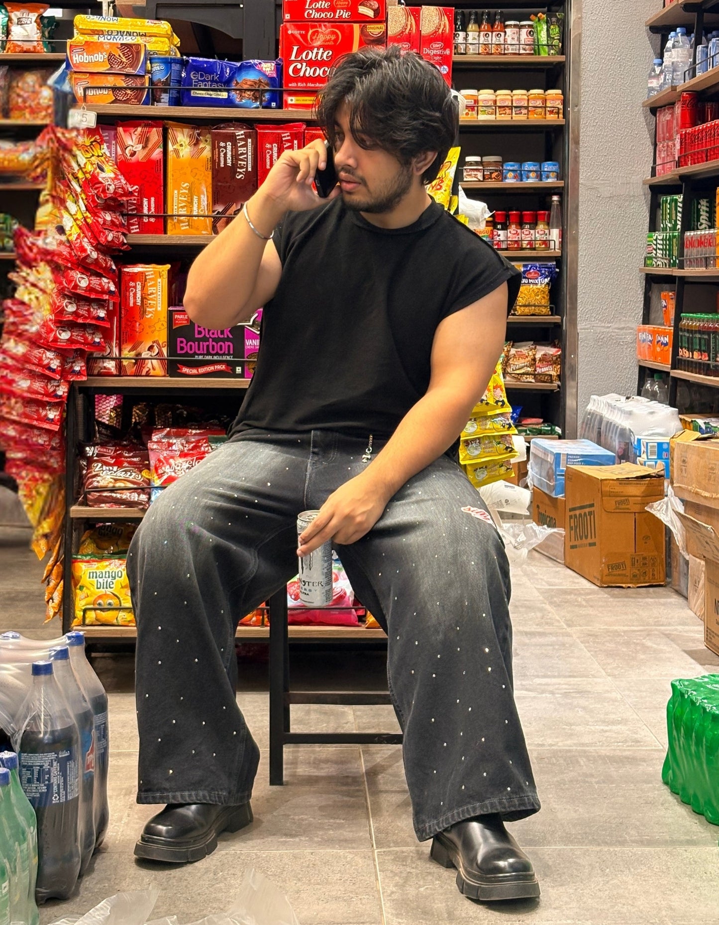 CHAANDNI BLACK DENIMS