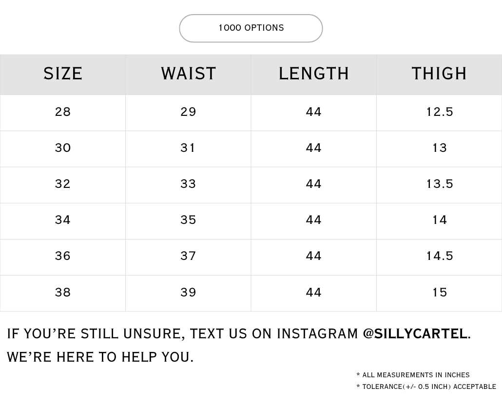 Size chart