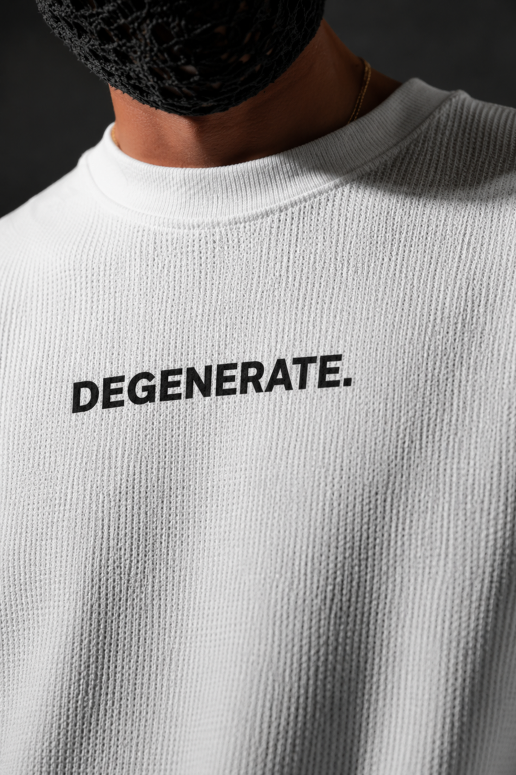 DEGENERATE WAFFLE KNIT T-SHIRT