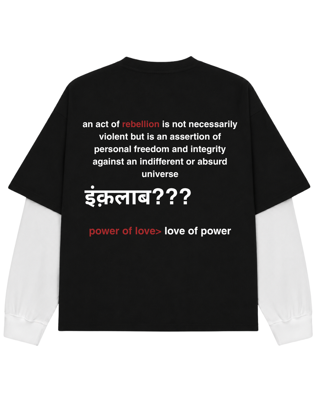 INQUILAB ATTACHED SLEEVE T-SHIRT