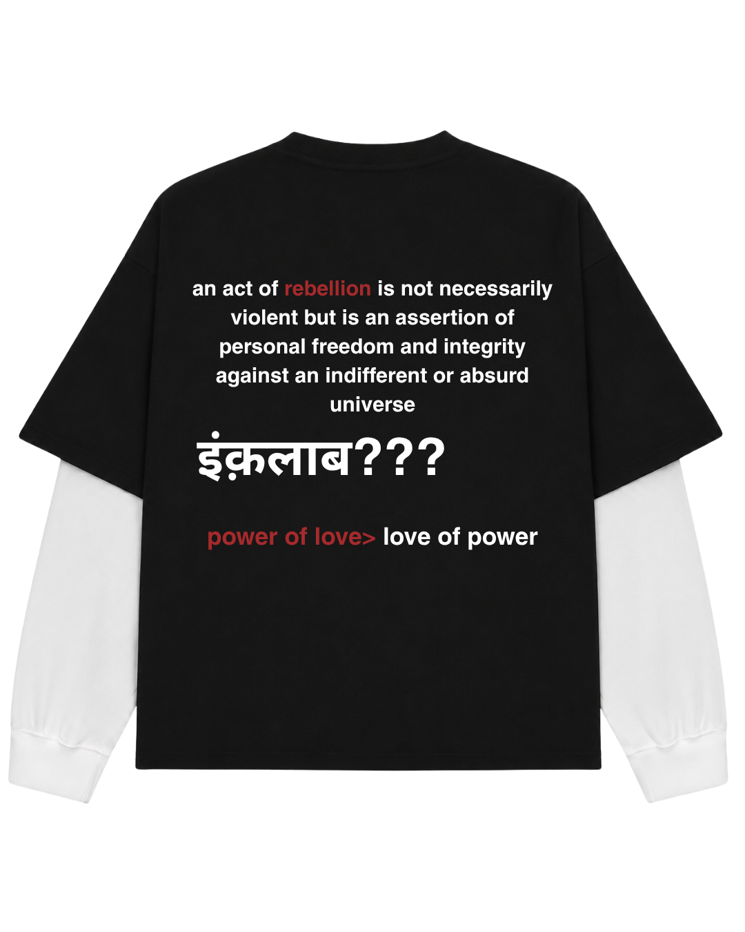 INQUILAB ATTACHED SLEEVE T-SHIRT
