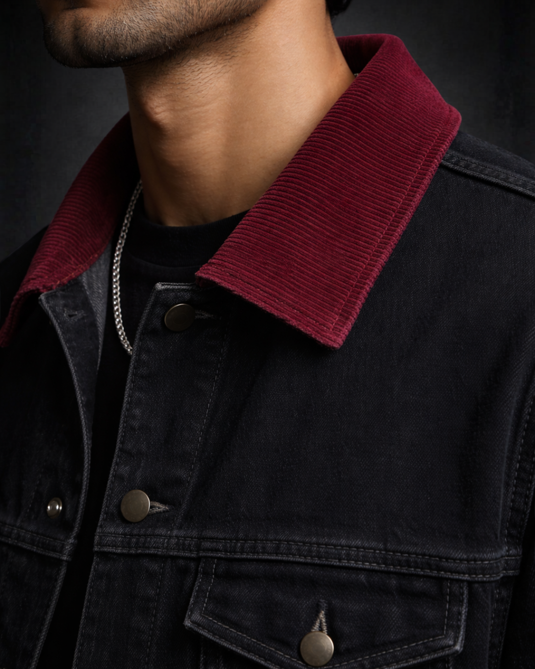 BLACK ACORN DENIM JACKET