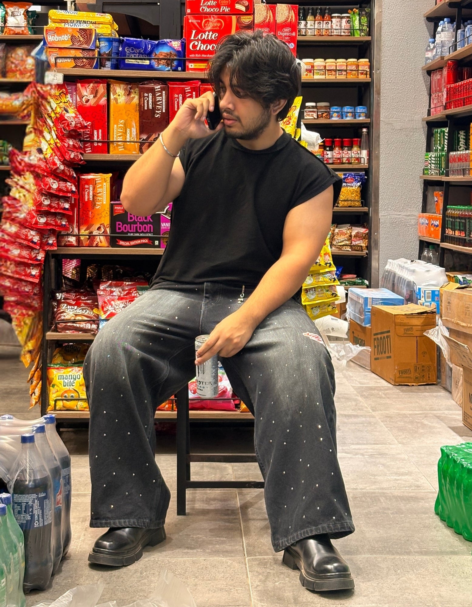 CHAANDNI BLACK DENIMS