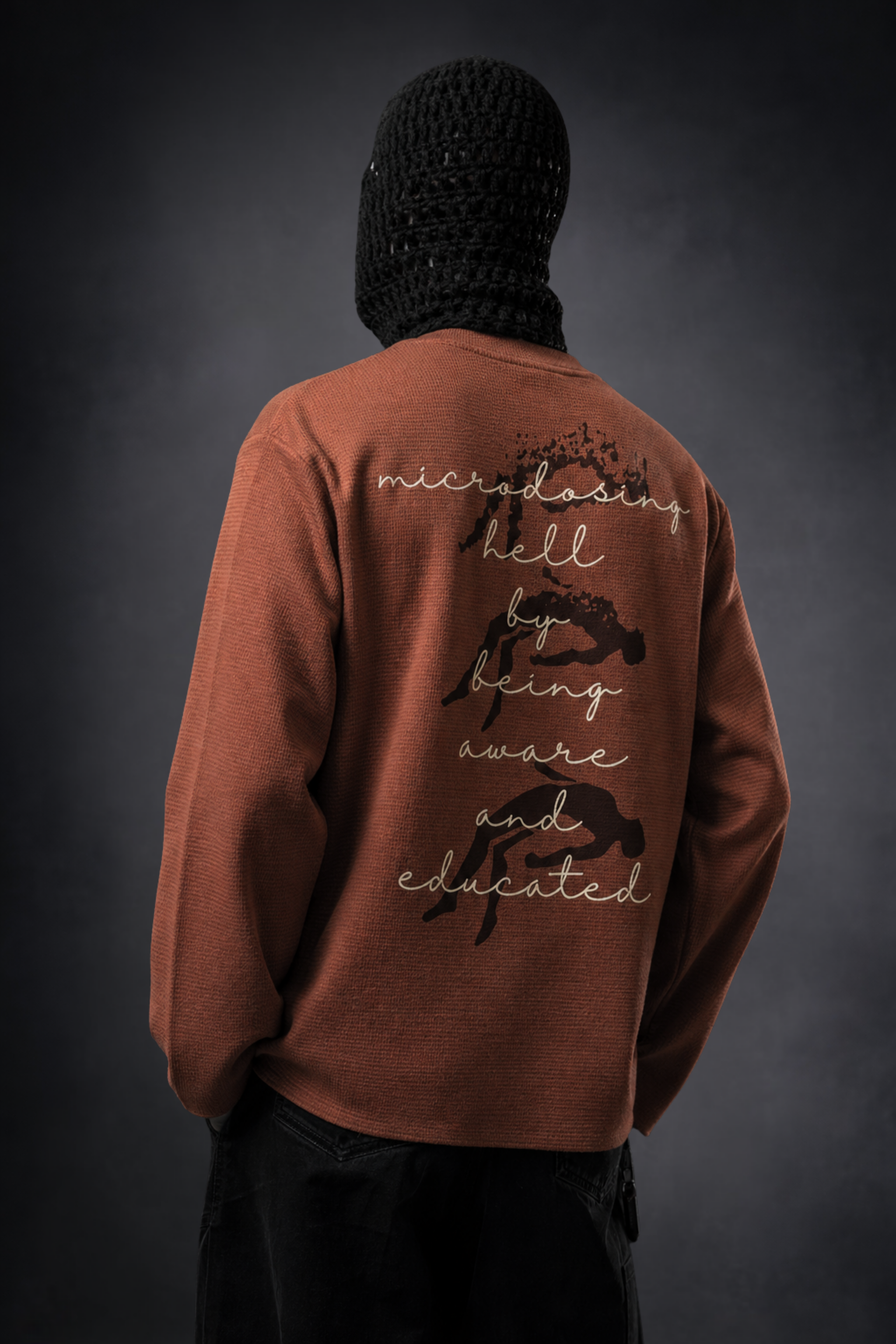 MICRODOSE BROWN WAFFLE KNIT T-SHIRT