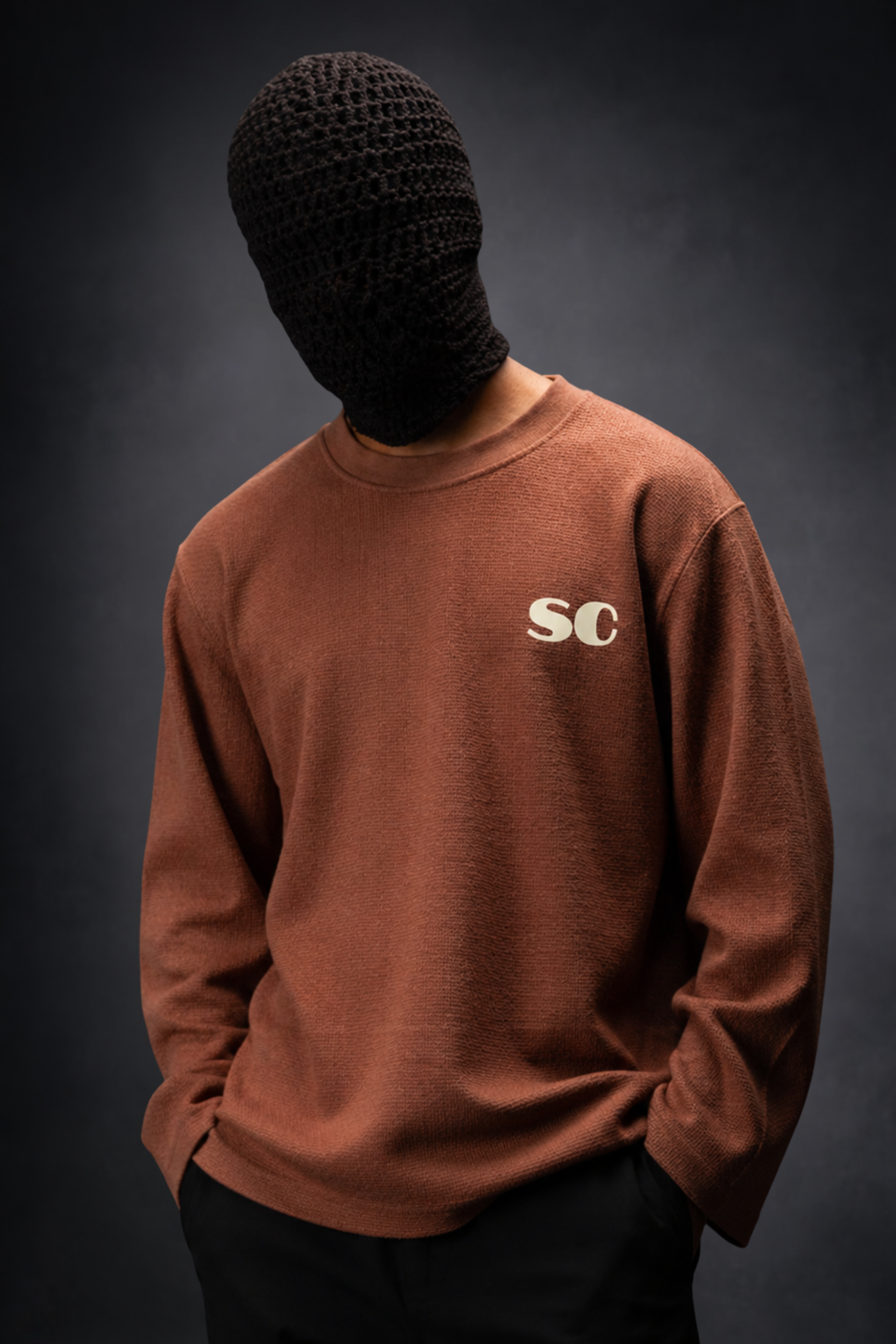 MICRODOSE BROWN WAFFLE KNIT T-SHIRT