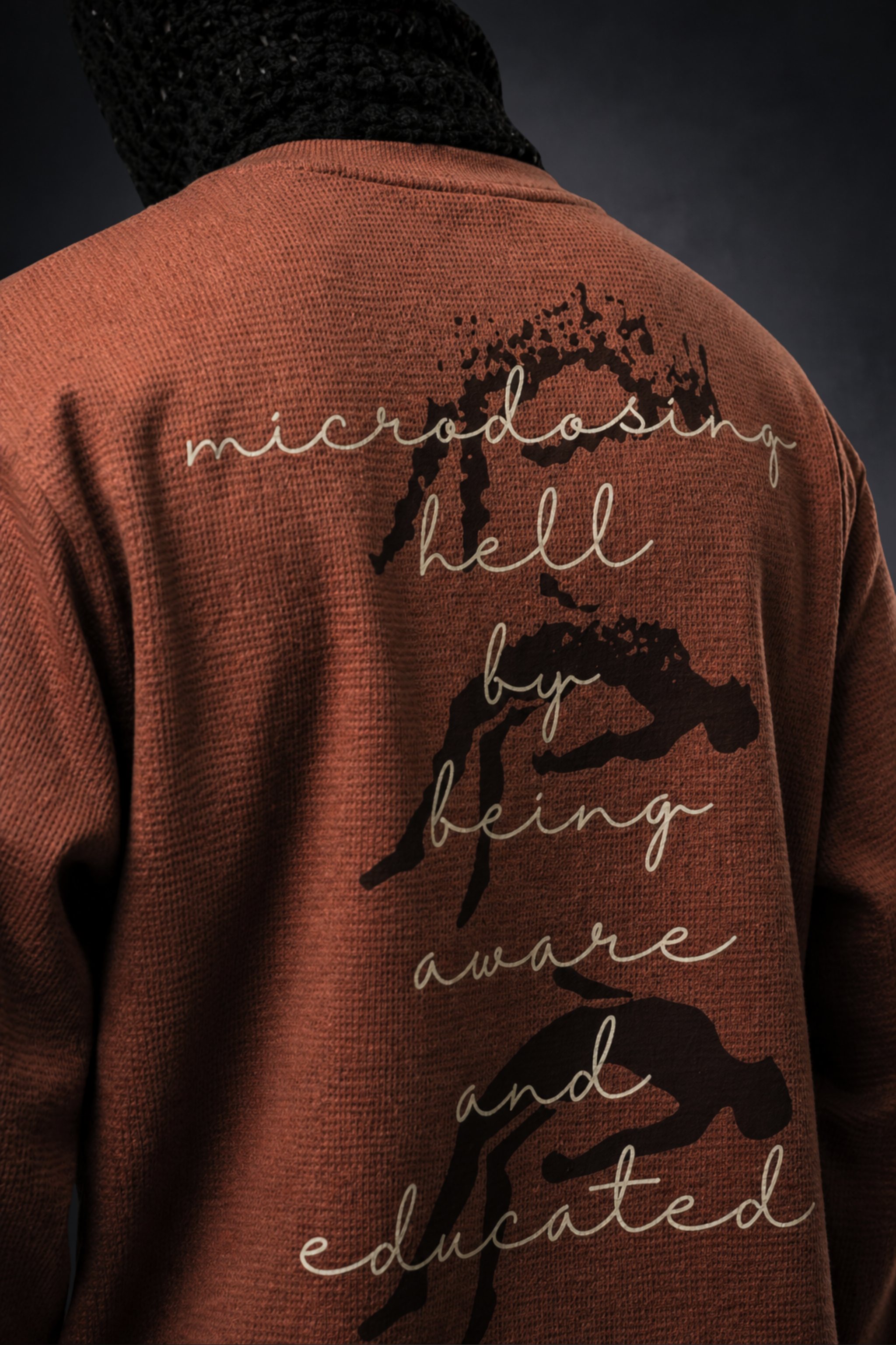 MICRODOSE BROWN WAFFLE KNIT T-SHIRT