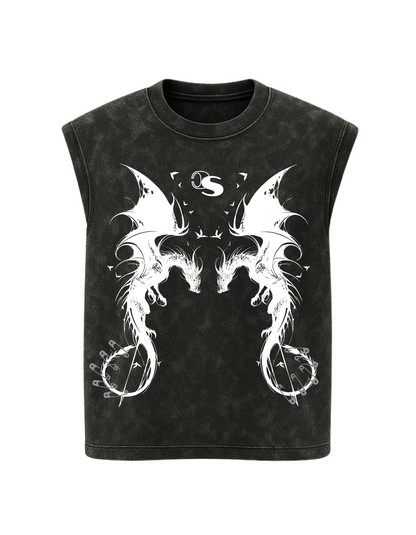 SKYBANE ACID WASH BOXY VEST