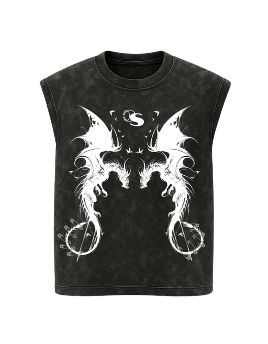 SKYBANE ACID WASH BOXY VEST