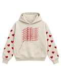 HEART ON MY SLEEVE CREAM BOXY HOODIE