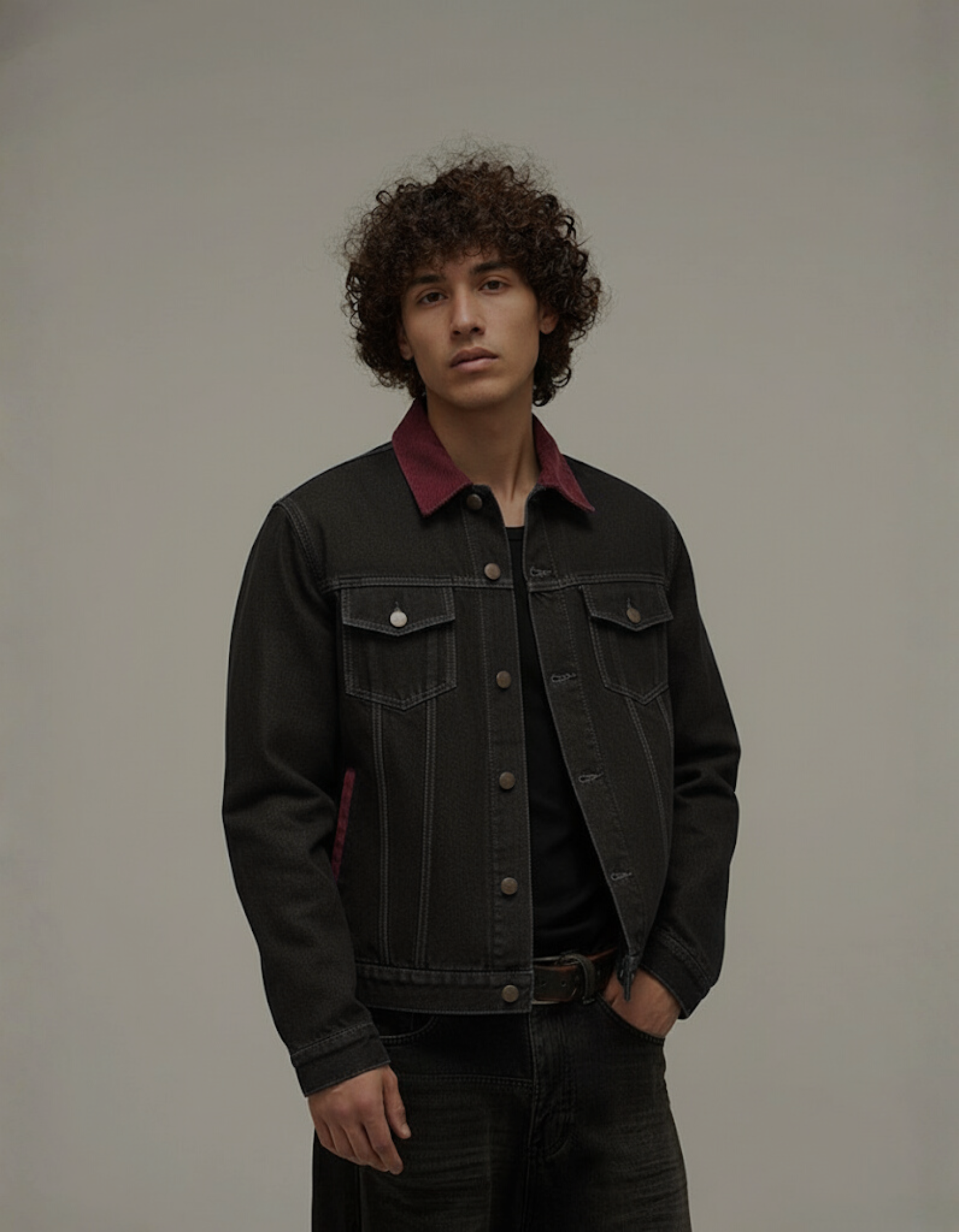 BLACK ACORN DENIM JACKET