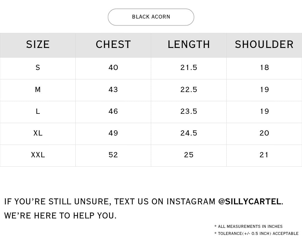 Size chart