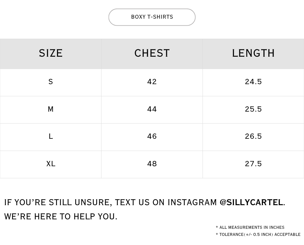Size chart