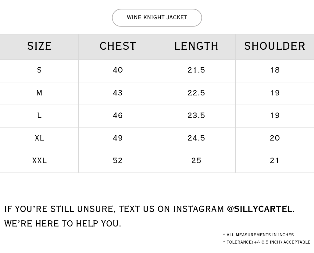 Size chart